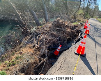 Flood Damage On Third Creek Greenway, Knoxville, Tennessee