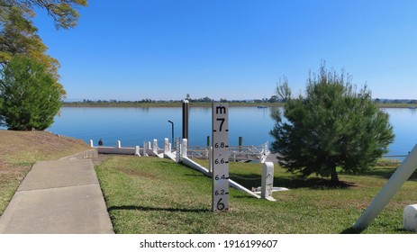 A Flood Level Indicator On The Tweed River