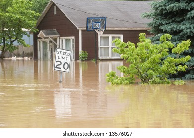 Flood Waters Overtake A Town In Indiana