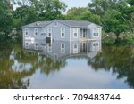 The flooded house. Consequences of Hurricane Harvey, Texas, USA