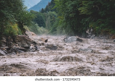 Flooded Mountain Muddy River Valley - Powered by Shutterstock