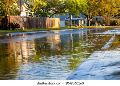 Flooded Neighborhood Street After Thunderstorm