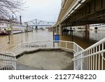 Flooded Ohio River in Louisville