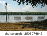 Flooded park along the Mississippi River