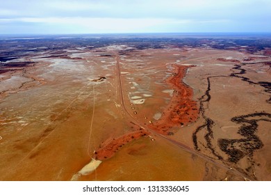 Flooded Red Dunes In The Australian Outback, Birdswood Developmental Road, Queensland