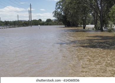 Flooded Road Caused By Ex Tropical Cyclone Debbie