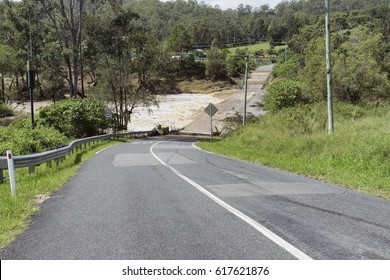 Flooded Road Caused By Ex Tropical Cyclone Debbie