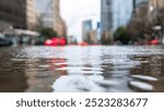 Flooded street environmental crisis heavy rain