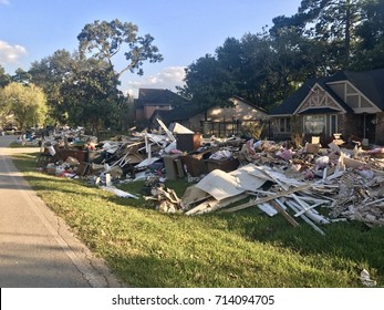 Flooding Clean Up After Hurricane Harvey In Houston, Texas.