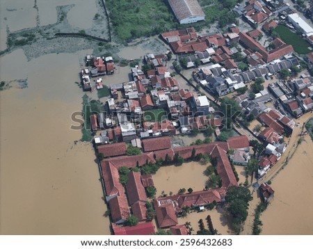 Flooding in Dayeuh Kolot, West Java, Indonesia. Caused by heavy rainfall, land use change upstream and industry.