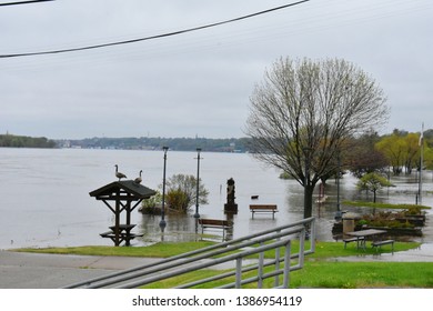 Flooding Of The Mississippi River In Bettendorf Iowa