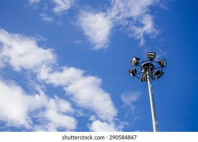 Floodlight on sky background
