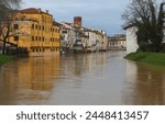 Floodwaters surge past houses threatening to overflow in VICENZA city  ITALY