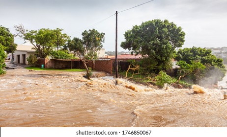 Floodwaters in the town of Bushmans River in the Eastern Cape of South Africa.