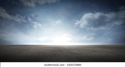 Floor Background Empty Dark Dramatic Concrete Asphalt Panoramic Scene