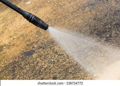 Floor Cleaning With High Pressure Water Jet