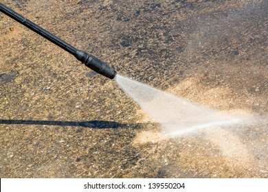 Floor Cleaning With High Pressure Water Jet