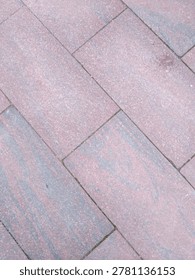 Floor made of red rectangular sandstone tiles, Mulhouse, Alsace, France