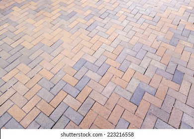 Floor pavers in a path, detail of a pavement to walk, textured background