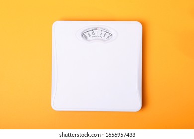 floor scales on a colored background top view.
