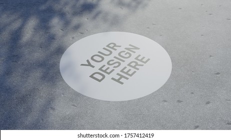 Floor Sticker Concrete Mockup 3D Rendering
