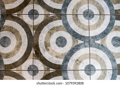 Floor tile in the form of a circle texture