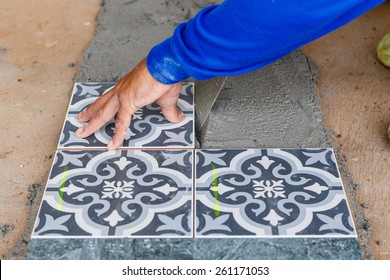 Floor Tile Installation For House Building 