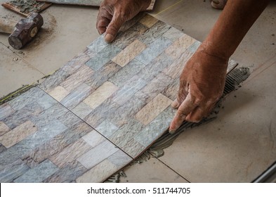 Floor Tile Installation For House Building