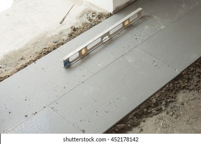 Floor Tile Installation And Levelling For House Building