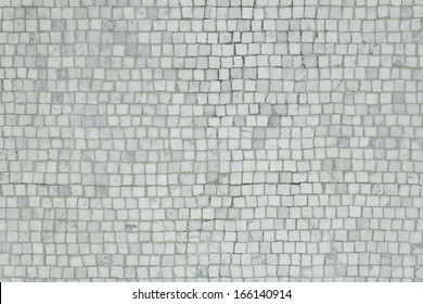 Floor tile mosaic of gray squares, construction