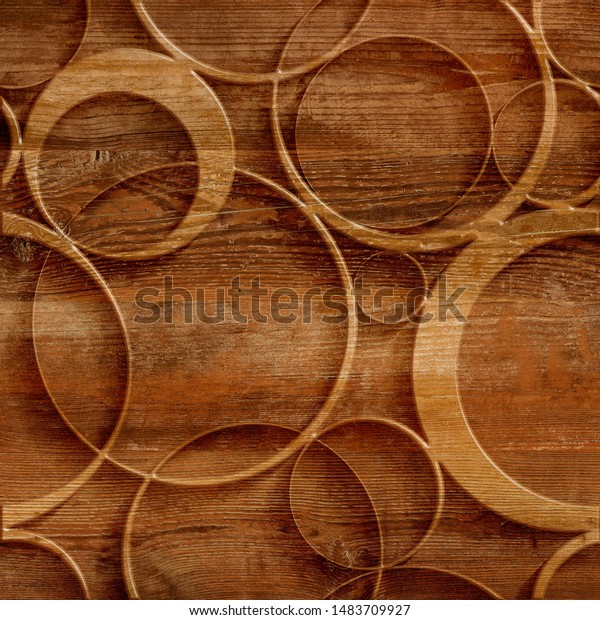 Floor Tile Wood Combination Circle Pattern Stock Photo Edit