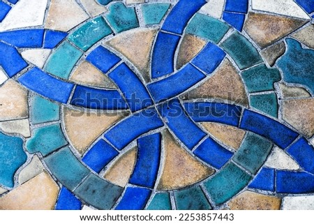 floor tiles with geometric pattern