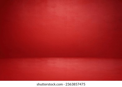 The floor and walls of the room are red as the background. - Shutterstock ID 2363857475