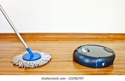 Floor Washing Robot VS Traditional Mop On Laminate Floor