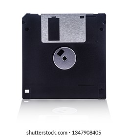 Floppy disc green color isolate on white background