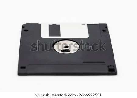 Floppy disk, old data storage medium, isolated on white
