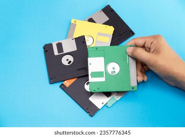 Floppy disks were popular around the world in the 90s. The early days of recording technology
