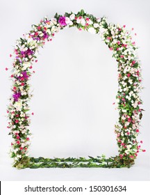 Floral Arch On A Gray Background