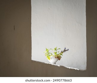 Floral arrangement with strawberries and summer flowers. Floral arrangement on a church window sill. Interior. - Powered by Shutterstock