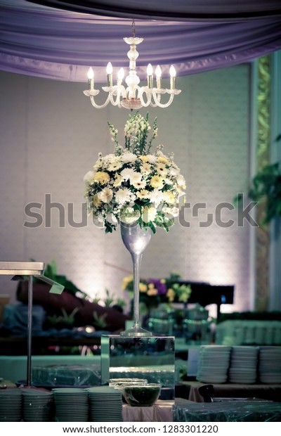 Floral Arrangement Wedding Reception Decoration Stock Photo Edit