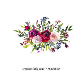 floral bouquet burgundy red purple 260nw 476305840