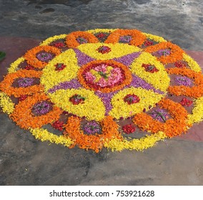 Floral Carpet Design During Onam Festival Stock Photo 753921628 ...