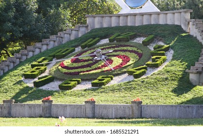 Floral Clock In City Park Timisoara Romania