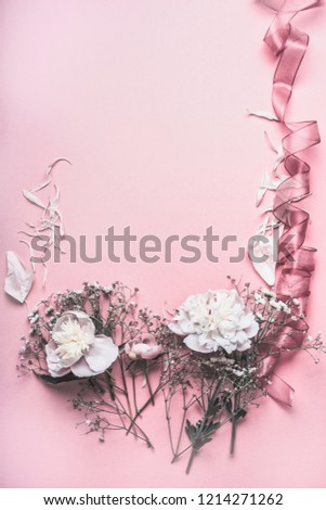 Similar – Bouquet with greeting card and candle