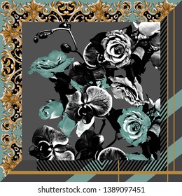 floral geometric pattern and geometric pattern