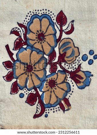 Floral Jaipuri block printed floral motif in cotton fabric 