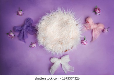 Floral newborn digital background. Composite for baby photography.