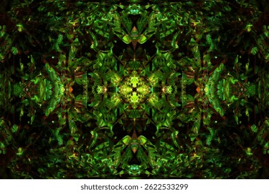 floral symmetrical patterns created by shooting in a kaleidoscope