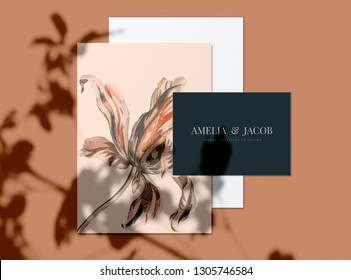 Floral Wedding Invitation Card Mockups