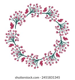 Floral wreath. Watercolor flower round frame. Wildflowers. Meadow flowers circle border, botanical, invitation card, letter - Powered by Shutterstock